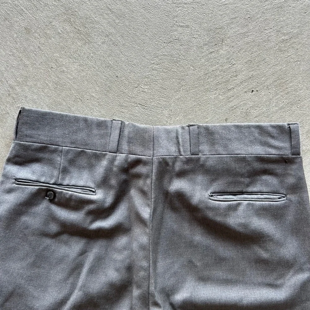 Vintage 70s Pendleton Pants Size 36x31 Gray Wool Trousers Flat Front Dress